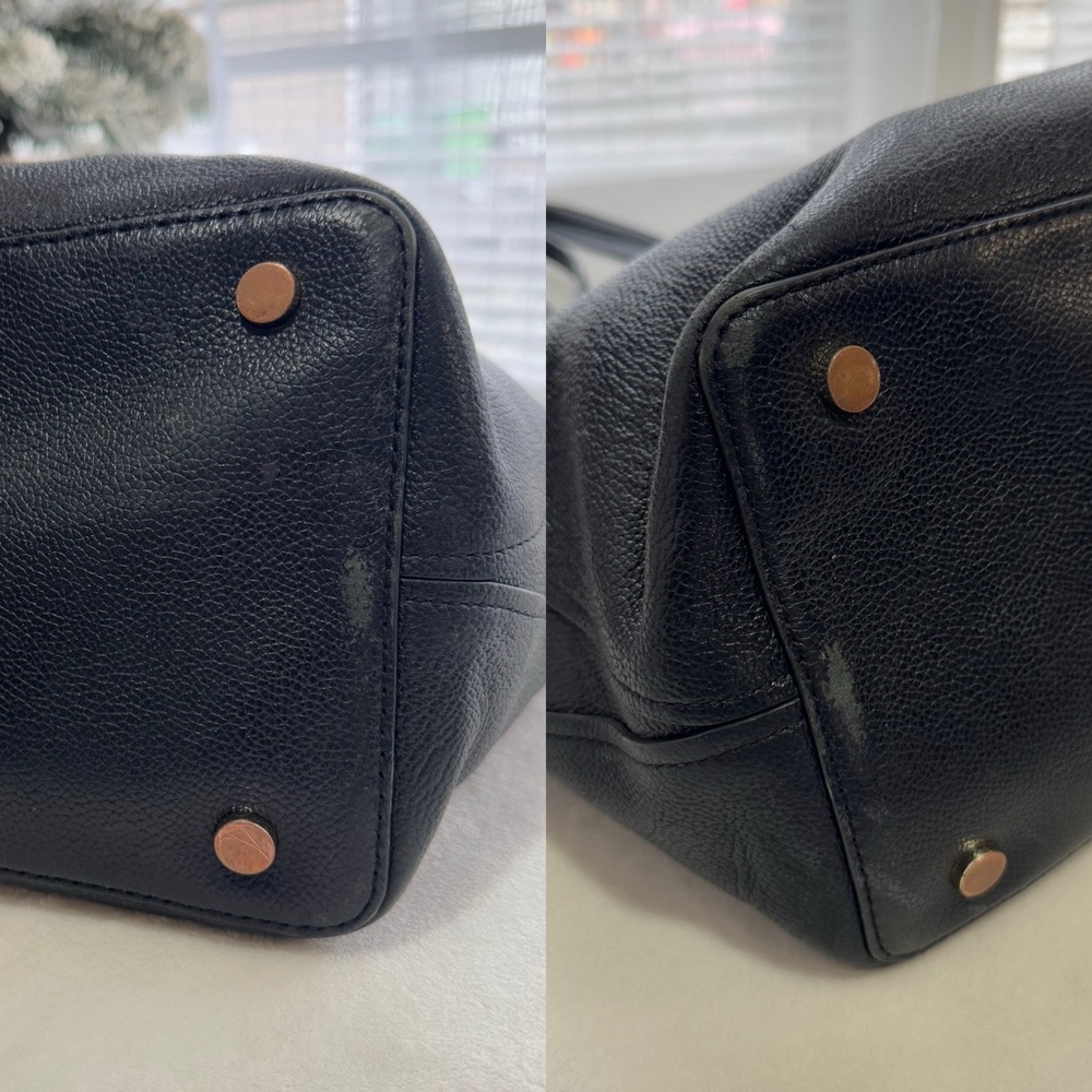 Kate Spade Margaux Large Tote Black Grain Leather Diaper Laptop Bag Designer - Picture 9 of 14